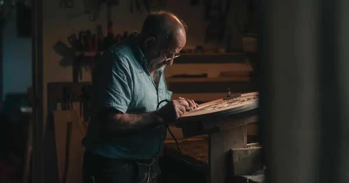 Artisan au travail dans son atelier