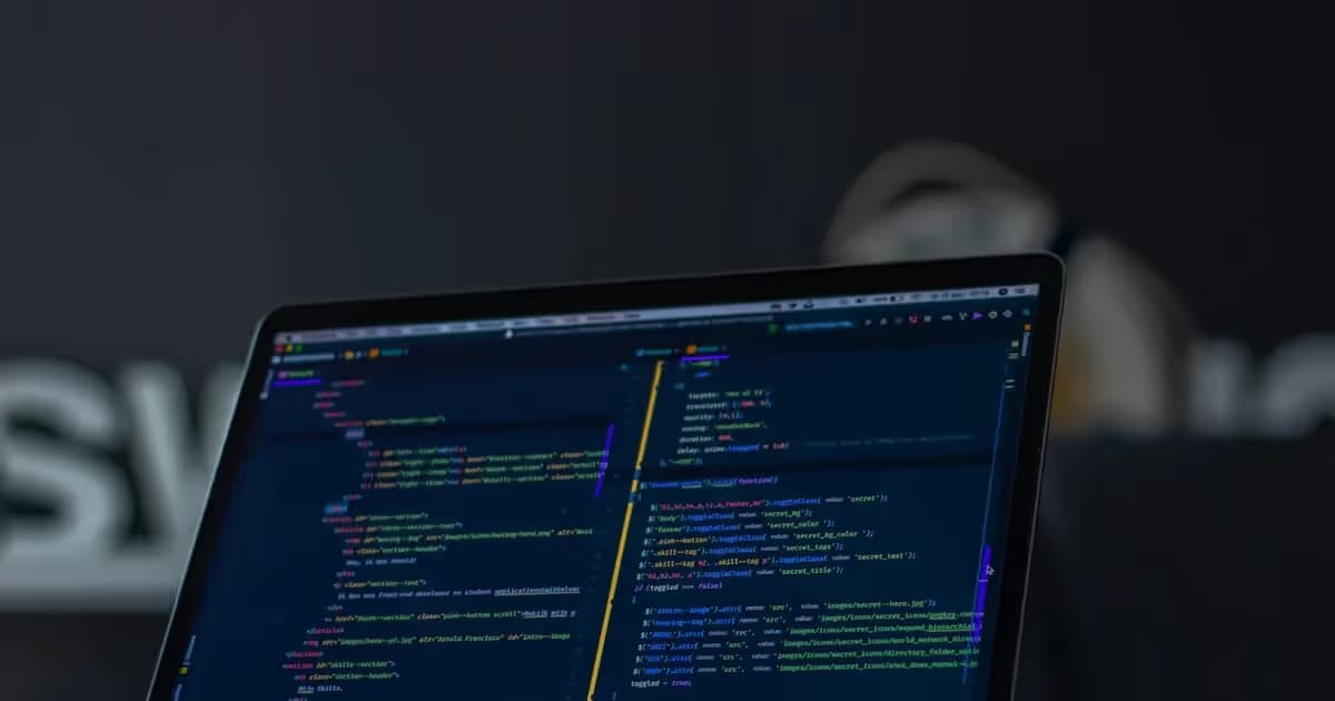 Code affiché sur l'écran d'un ordinateur portable