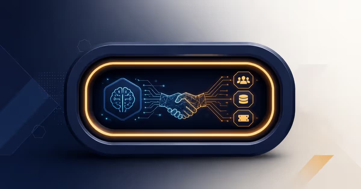 Illustration de l'USB-C de l'IA avec des outils métiers connectés via le protocole MCP.
