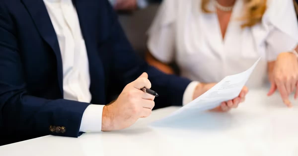 Signature d'un contrat lors d'un rendez-vous professionnel