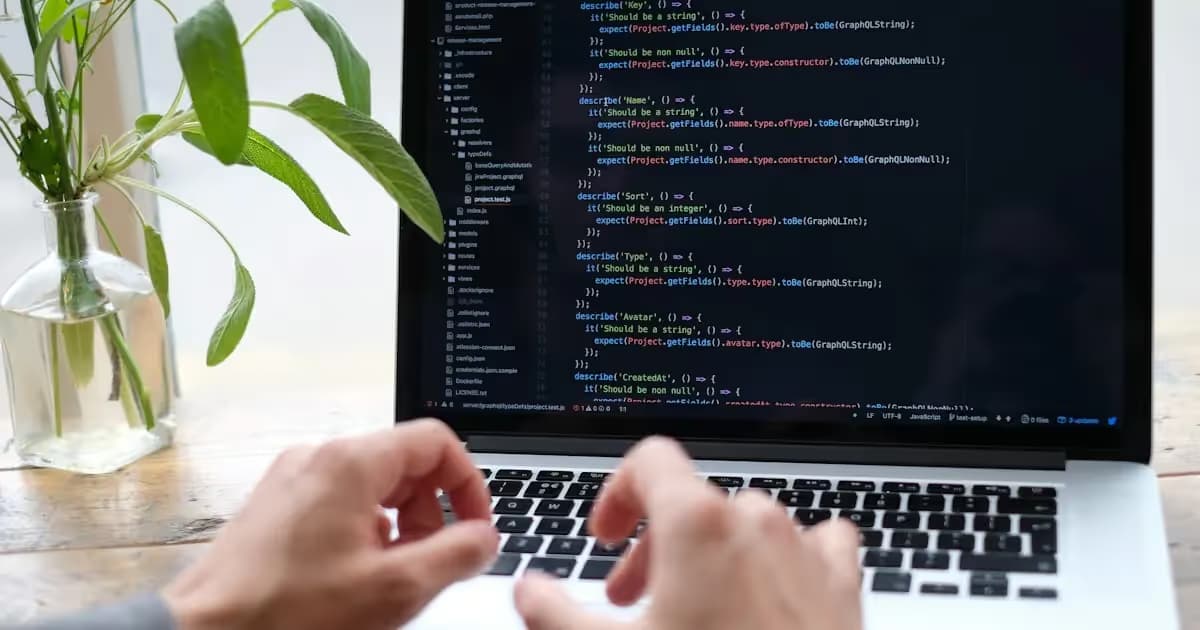 Code affiché sur l'écran d'un ordinateur portable