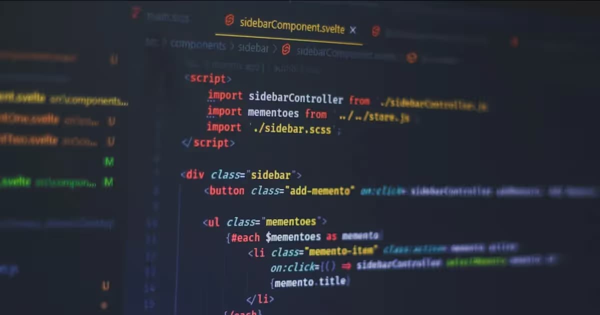 Code source affiché sur un écran de développeur