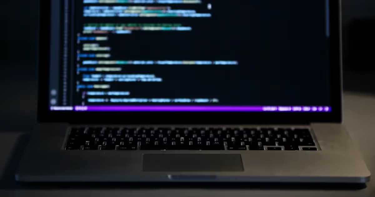Code affiché sur l'écran d'un ordinateur portable