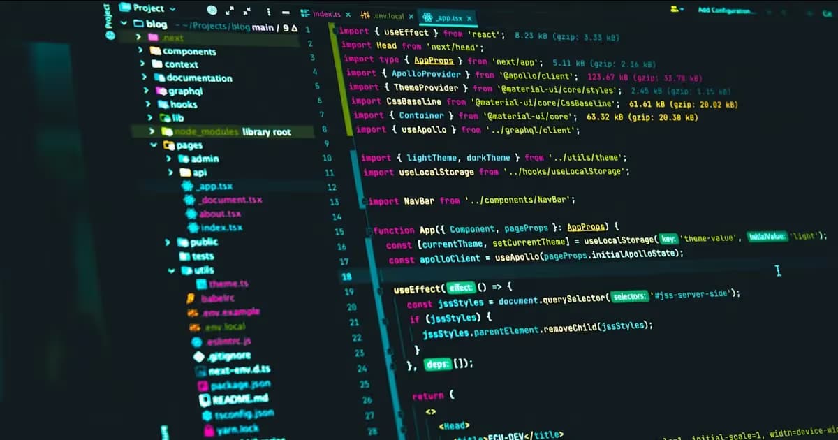 Code source affiché sur un écran de développeur