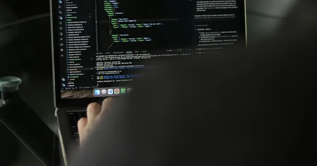 Code affiché sur l'écran d'un ordinateur portable