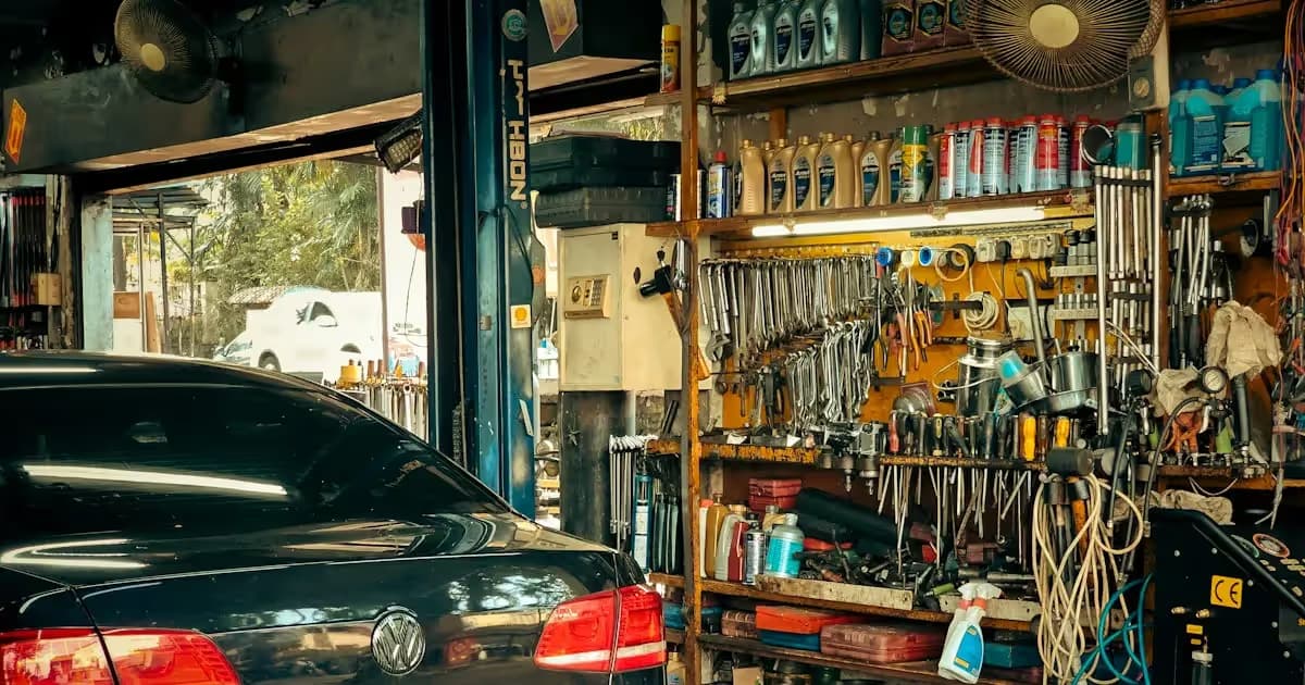 Atelier d'un garage automobile