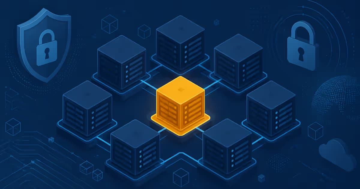 Illustration de serveurs partagés et dédiés avec un point central sur le VPS