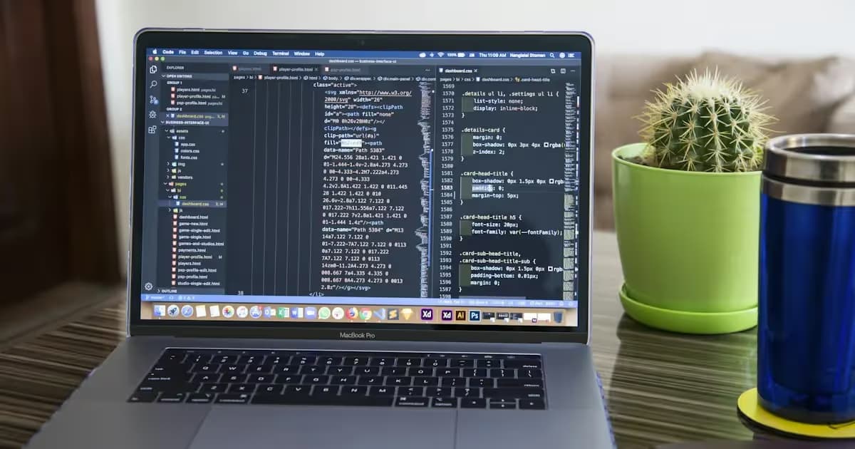 Code affiché sur l'écran d'un ordinateur portable