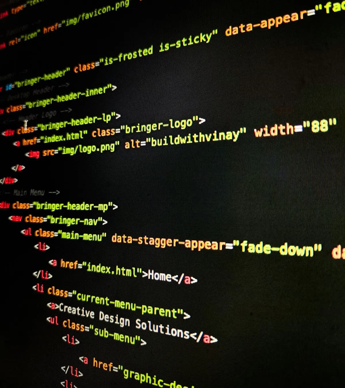 Code source affiché sur un écran de développeur