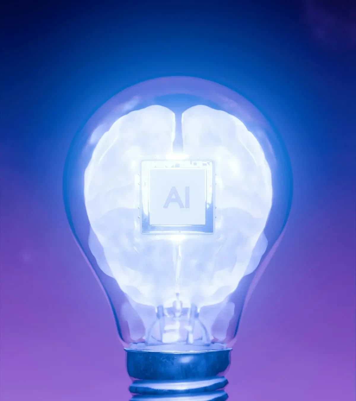 Ampoule lumineuse marquée AI