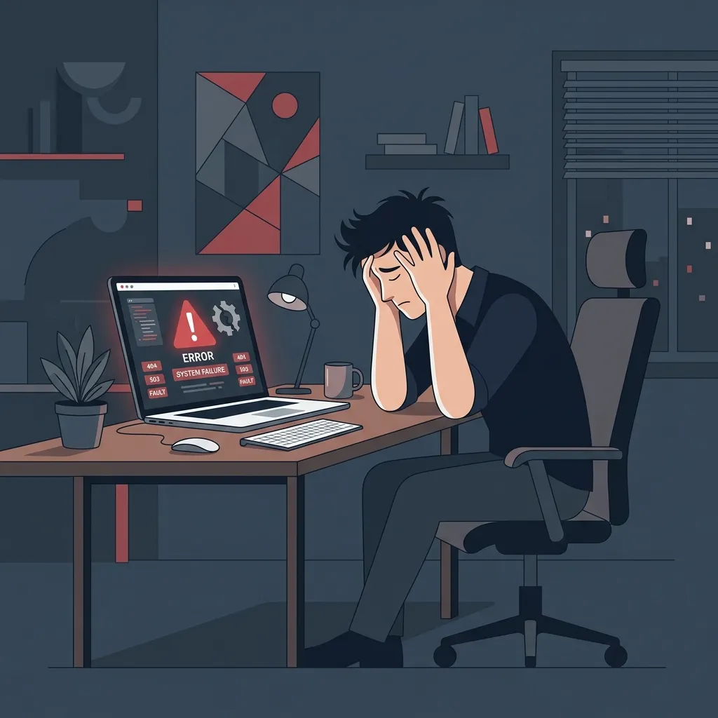 E-commerçant stressé face à un site WooCommerce lent et buggé avec dette technique accumulée